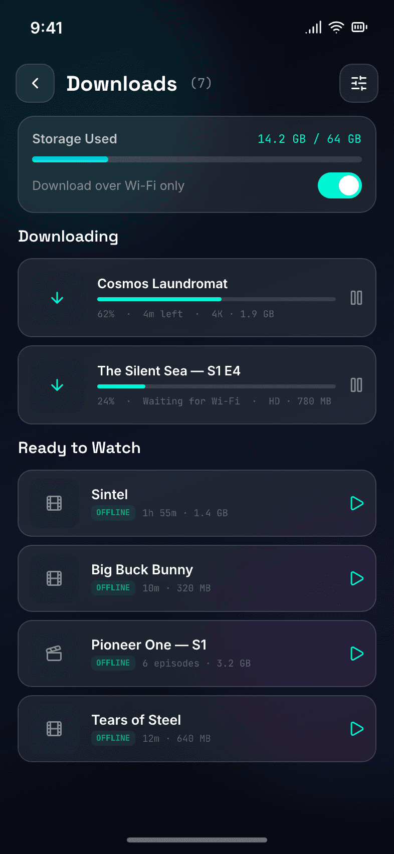 Offline downloads library