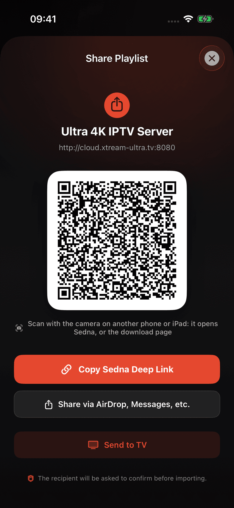 Instant QR credential transfer